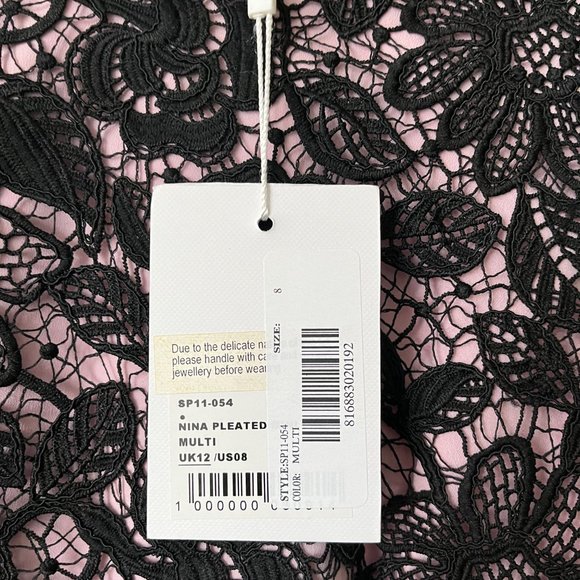 Self-Portrait Nina Pleated Dress in multi color Size 8 - Picture 6 of 15